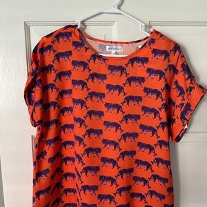NWT! Clemson Orange & Purple Tiger Blouse - Stewart Simmons Brand